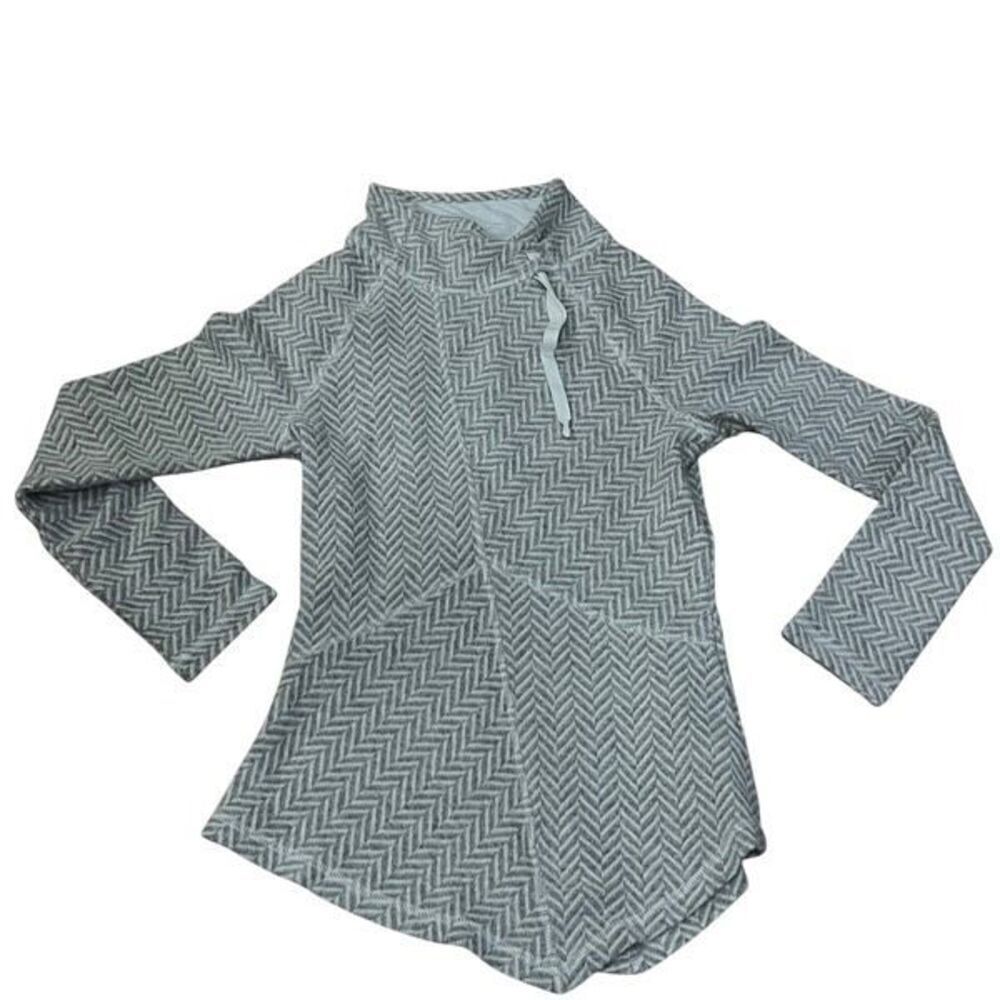 PrAna Grey Herringbone Long sleeve Wool Pullover Size XS